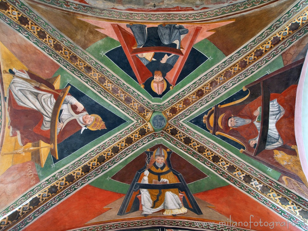 Candelo (Biella) - Affresco dei dottori della Chiesa nella Chiesa di Santa Maria Maggiore